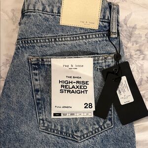 Rag & Bone The Shea High-Rise Straight Jeans in Blue
